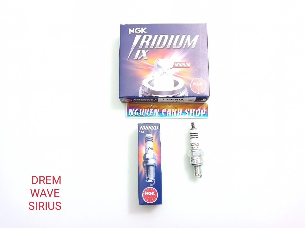 Bugi xe wave drem sirius ngk iridium