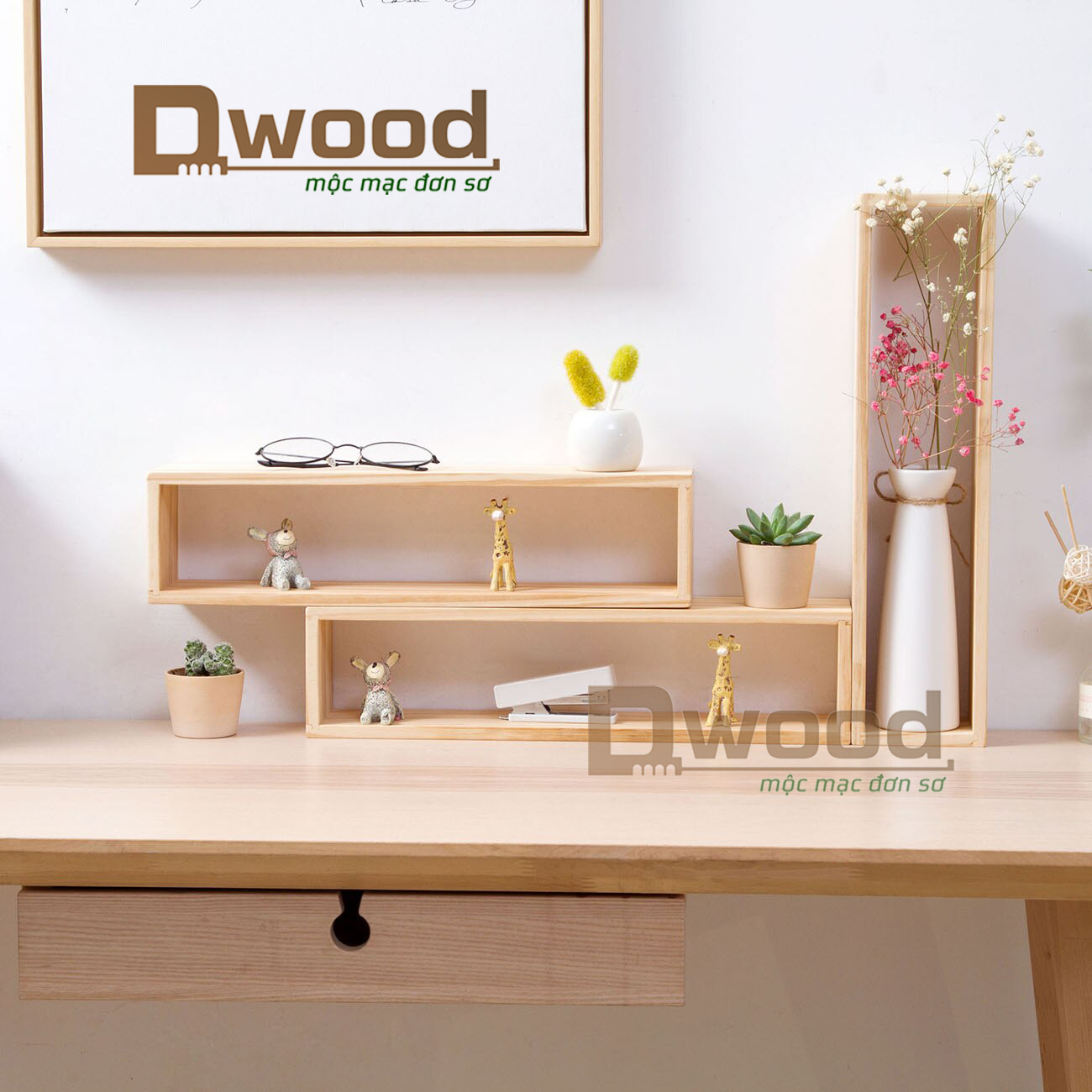 [HCM][Decor] Kệ gỗ để bàn trang trí Dwood - 1 cái