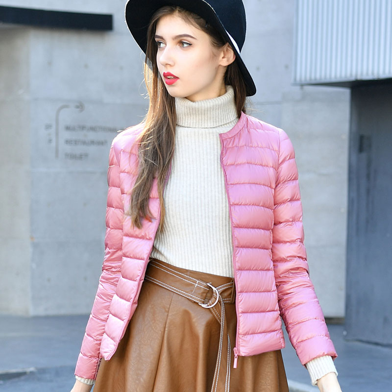 Áo Khoác Phao Nữ Lông Vũ Cổ Tròn Siêu Nhẹ Phong Cách Châu Âu AK114 - Hàng Quảng Châu Cao Cấp.