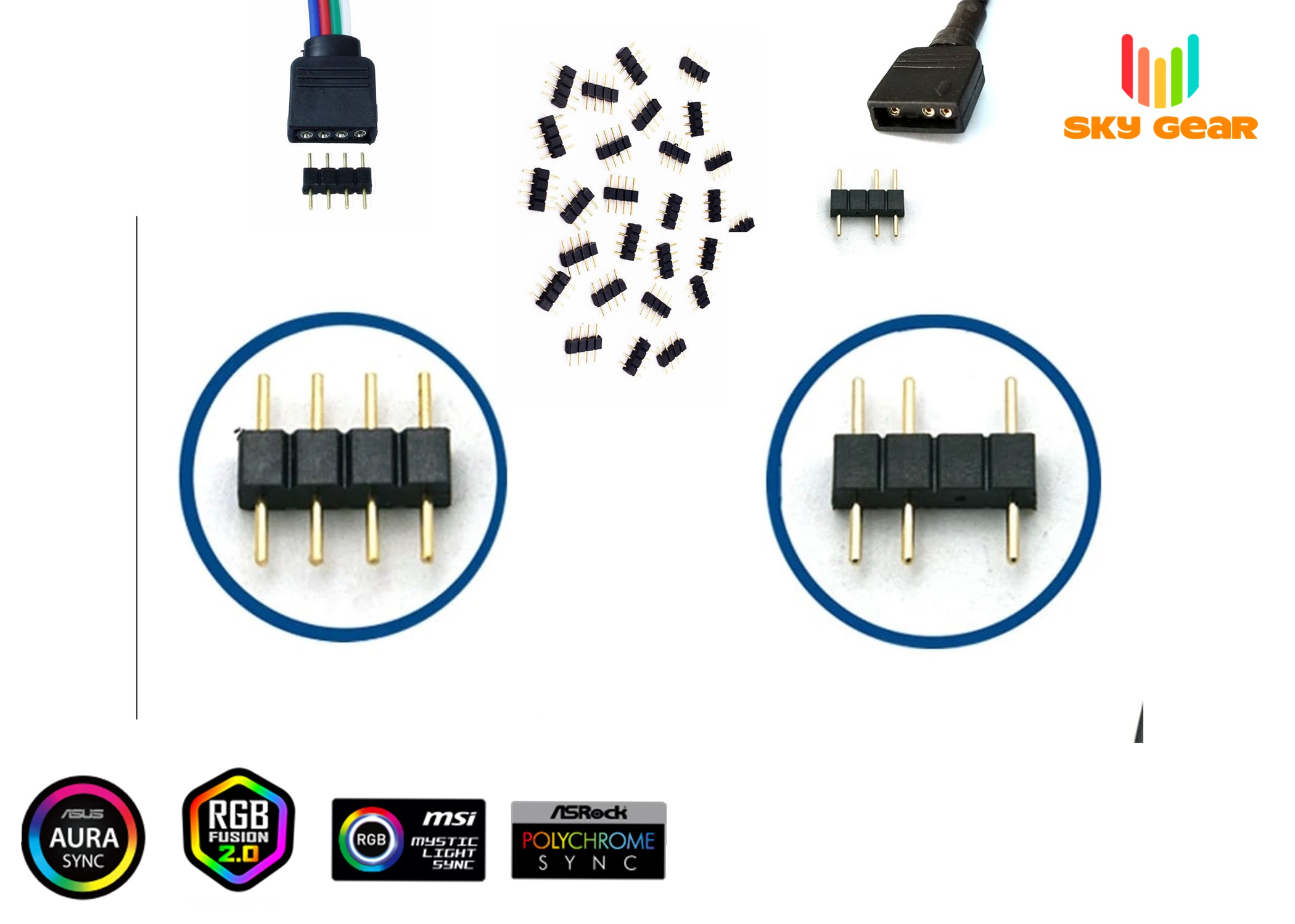 Đầu nối 4pin 12v và 3pin 5v RGB | ARGB