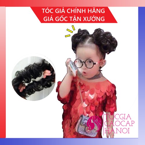 Tóc giả cho bé ❤ Búi cột xoăn đẹp (Giá 1 cái)