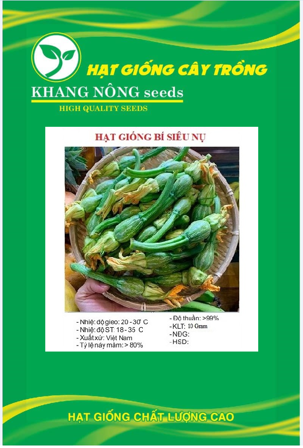 Hạt giống bí siêu nụ - Gói 10 hạt