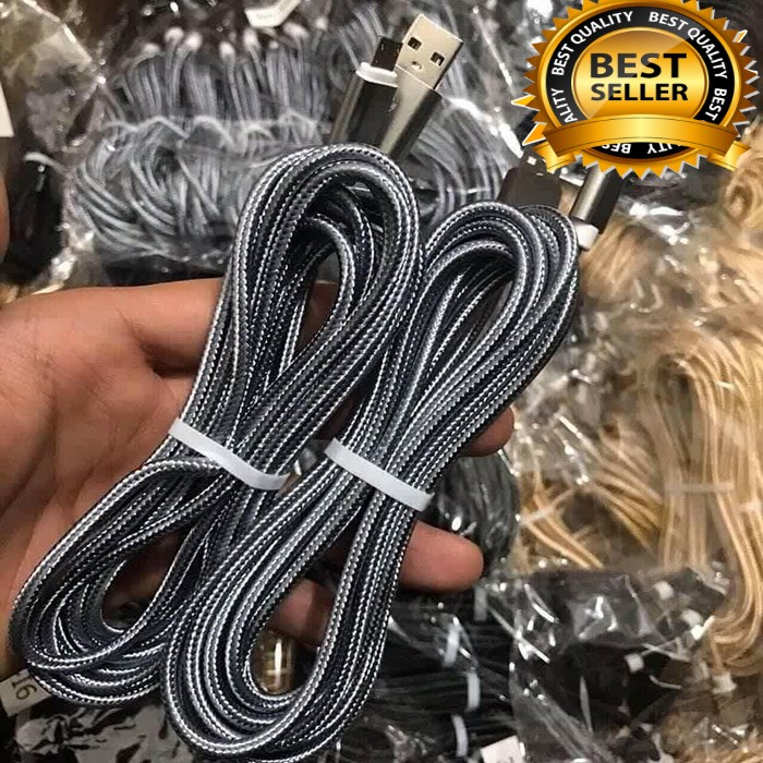Dây cáp sạc dài 3m có 3 loại bọc dù siêu bền, hỗ trợ sạc nhanh 2A - TuHaiStore