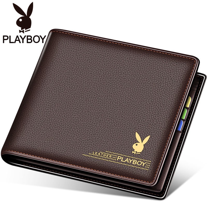 Ví da nam dáng ngang playboy plb0889