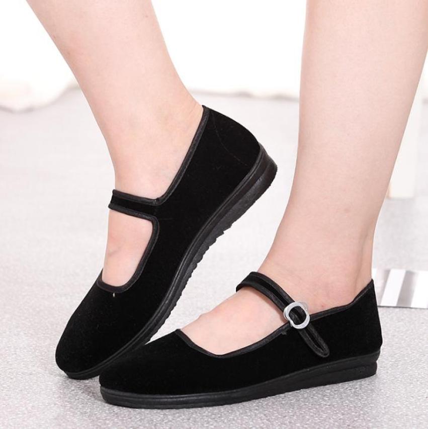 Giày nữ kiểu búp bê vải nhung đế nhựa giá rẻ