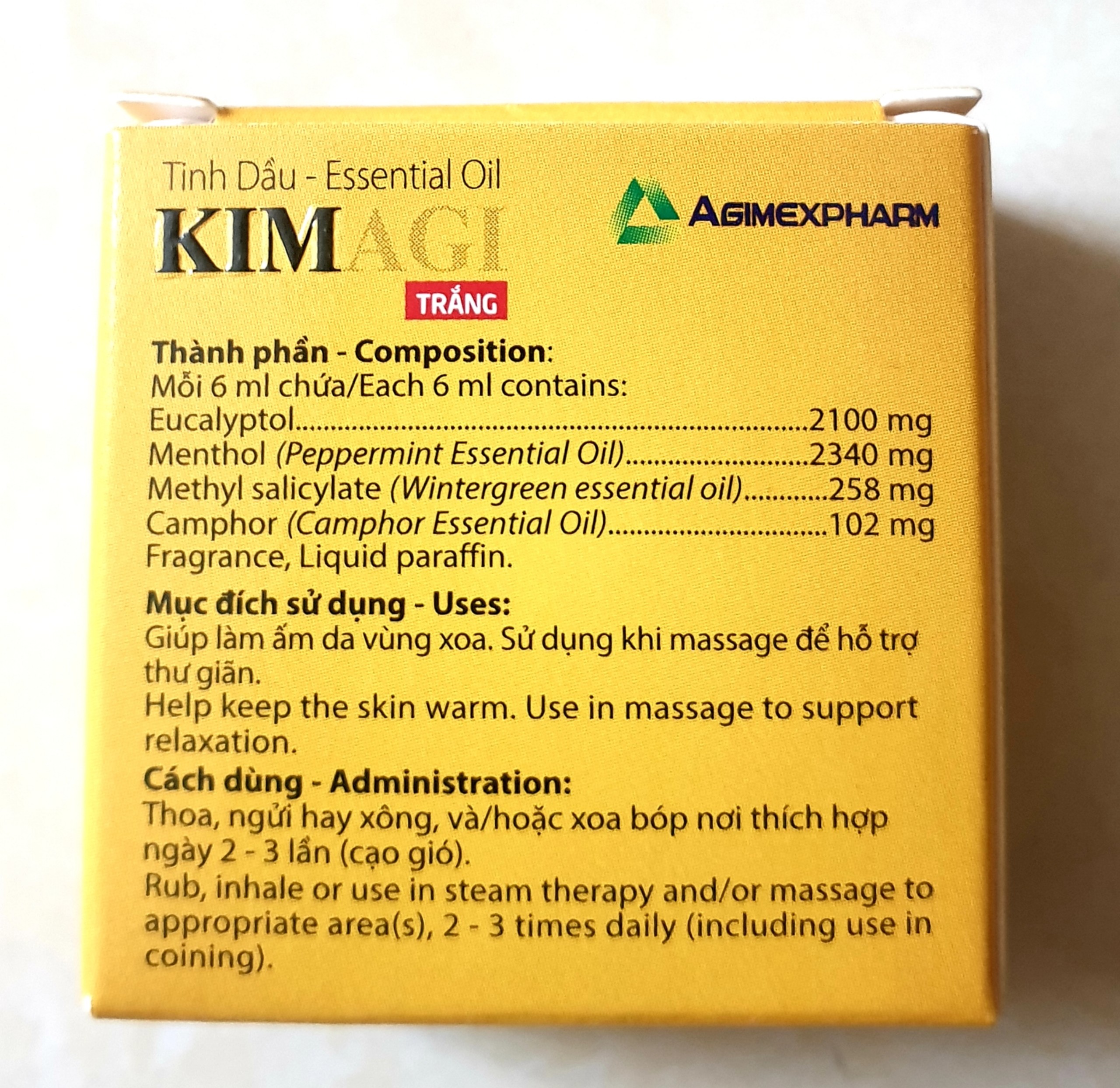 TINH DẦU KIM AGI TRẮNG (COMBO 5 CHAI)