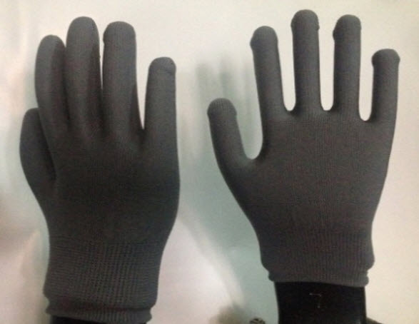 10 đôi Găng tay Polyester không phủ PU - Màu xám