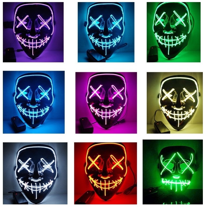 (8 MÀU) Mặt nạ đèn LED Thanh Trừng Hacker phát sáng cực đẹp0