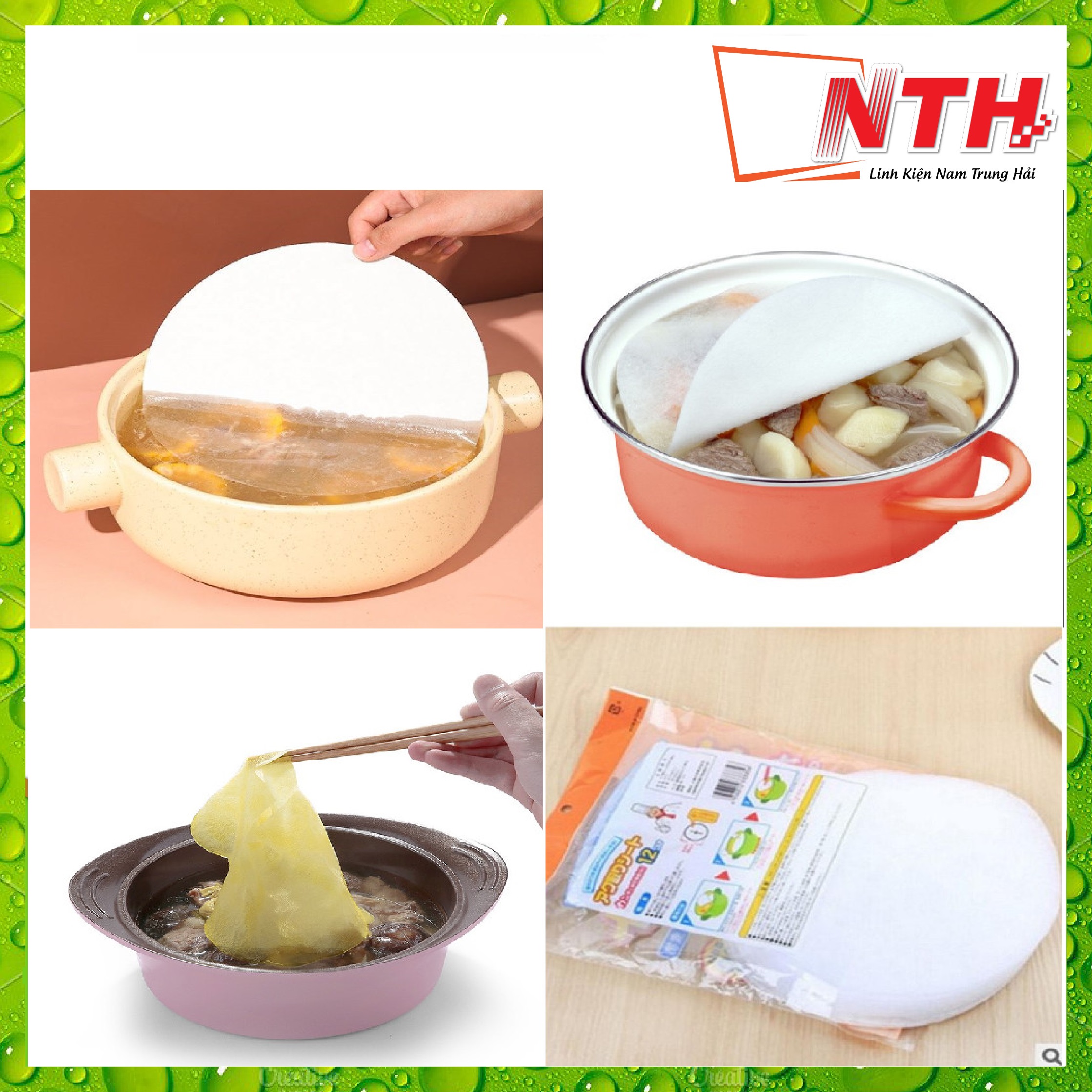 Combo 12 giấy thấm dầu mỡ thức ăn (đk 20cm)