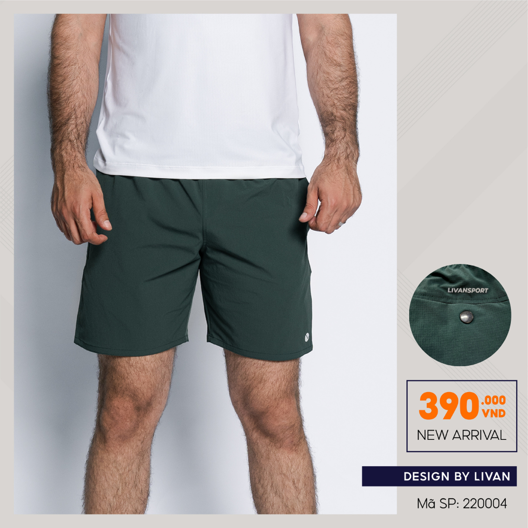 Quần Đùi Thể Thao Nam Livan Sport LV23220004, Quần Đùi Nam, Quần Short Nam Màu Xanh