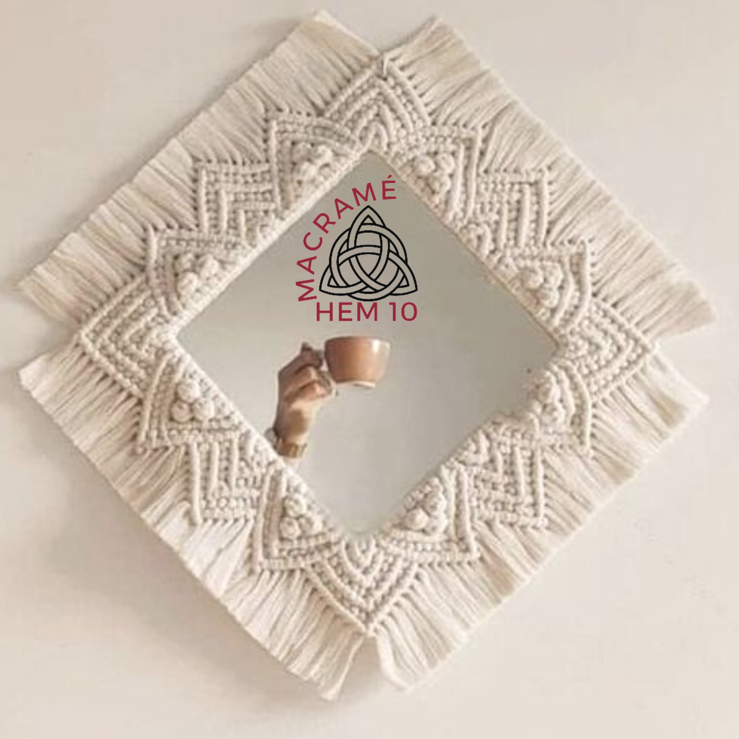 Gương Soi Treo Tường Macrame Đẹp - Thời Trang 35cm