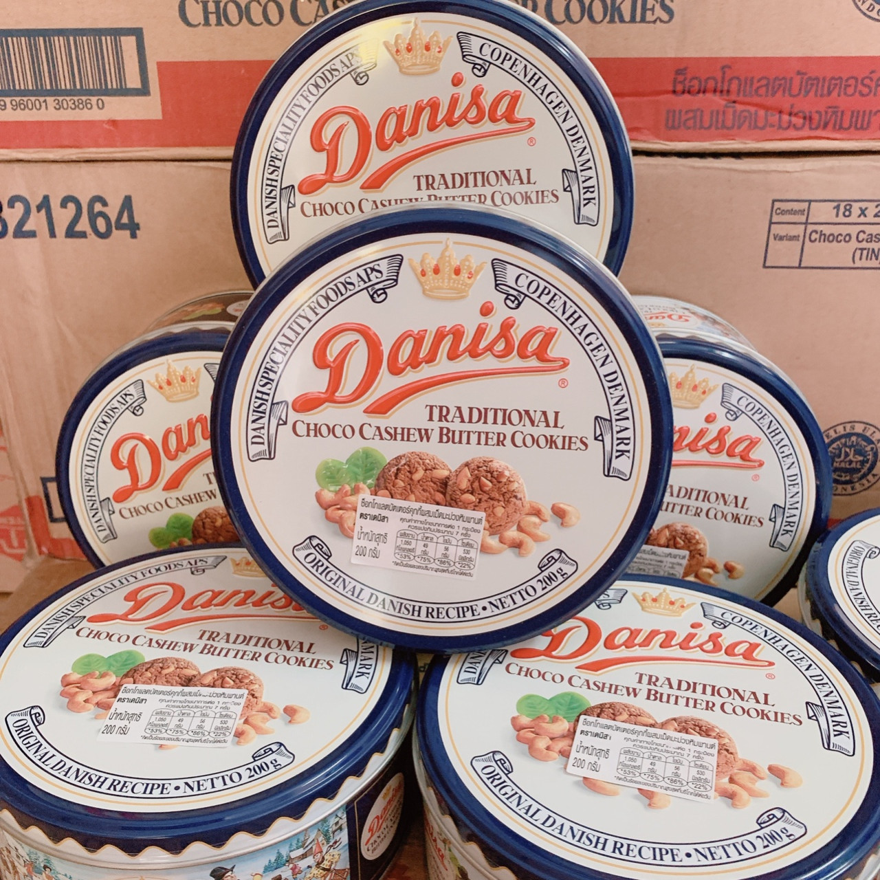 [Hộp 200gr] Bánh quy Choco Hạt Điều Danisa Thái - Date T9/2023