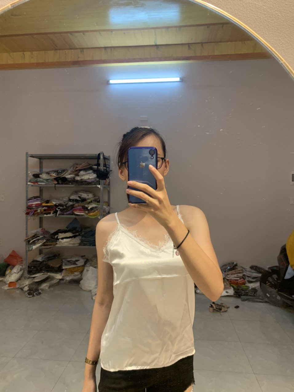 Áo 2 Dây Phi Lụa Phối Ren,Áo 2 Dây ,LY STORE