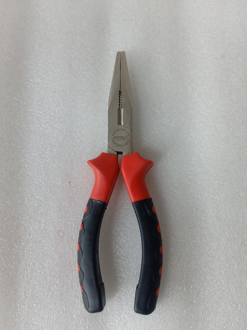 Kềm mỏ nhọn 7 inch LUXTOP đỏ đen