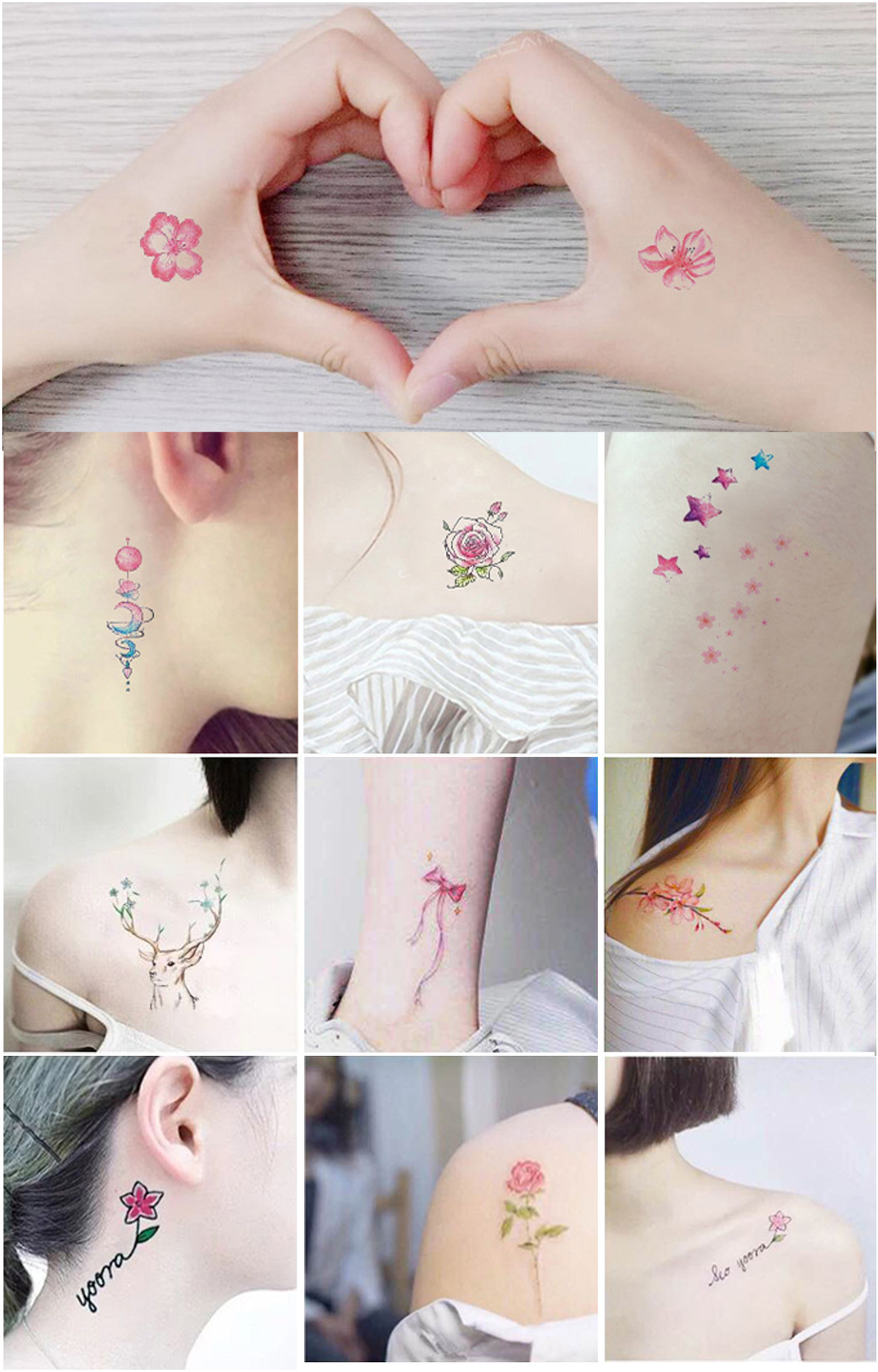 Miếng Dán Hình Xăm Nước Dán Tatoo Tạm Thời (Set 30 Miếng)