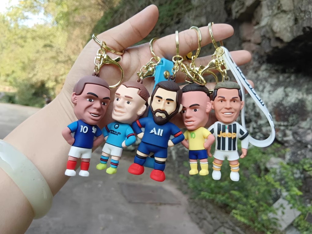 Móc khóa Silicone cầu thủ Messi Ronaldo