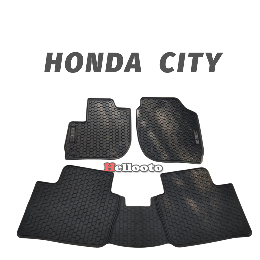 Thảm lót sàn cao su xe Honda City 2015 đến 2022 Màu Đen Chữ trắng