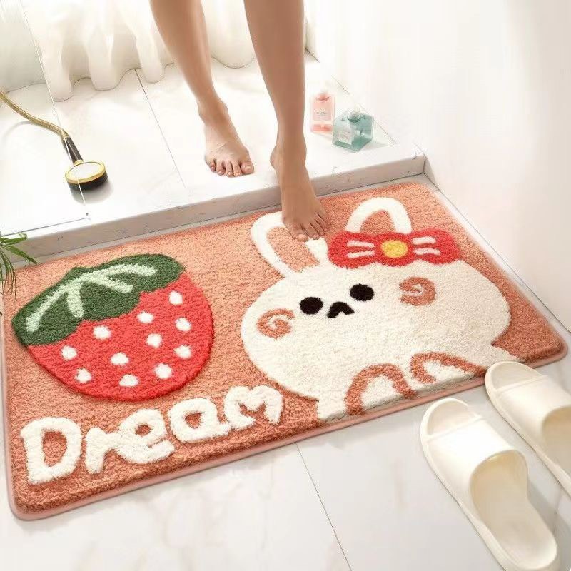 Thảm lau chân thảm trải sàn thảm chùi chân lông cừu mềm mịn thấm hút tốt,size 40x60cm