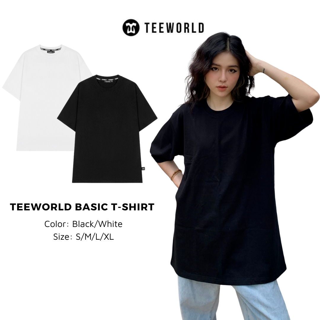 Áo Thun Trơn Local Brand Teeworld Basic Trắng Đen Form Oversize Unisex
