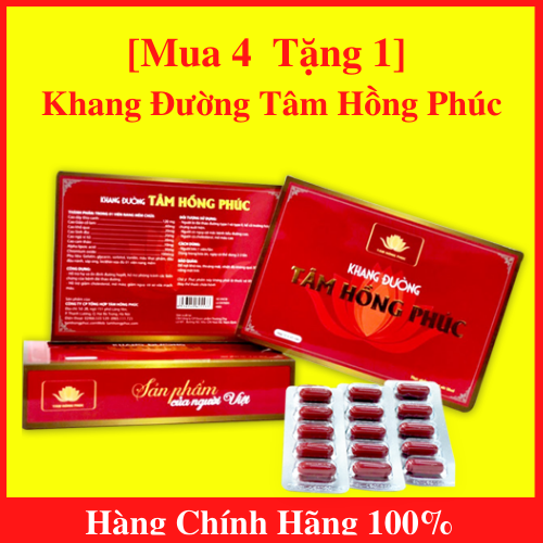 [HCM][Mua 4 Tặng 1] Combo 4 Khang Đường Tâm Hồng Phúc + Tặng 1 Khang Đường Tâm Hồng Phúc - Hỗ Trợ giảm Bệnh Đái Tháo Đường Hạ Đường Huyết Giảm Cholesterol Xơ Vữa Động Mạch - AN001
