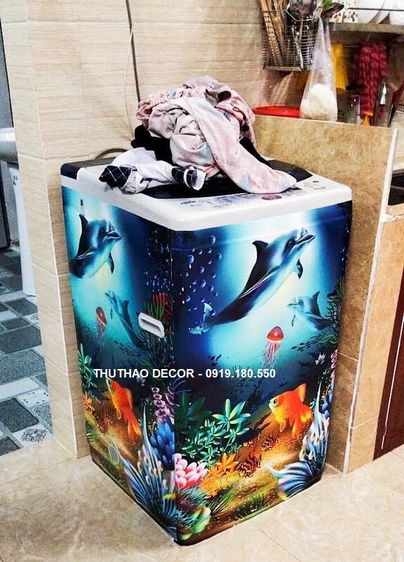 [HCM]Decal Dán Tủ Lạnh CÁ ĐẠI DƯƠNG - THUTHAODECOR