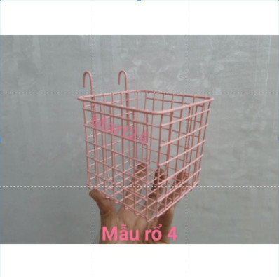 RỔ TREO KHUNG LƯỚI, GIỎ TREO KHUNG LƯỚI (8 mẫu nhúng nhựa gòm 2 màu đen và trắng để khách chọn lựa)