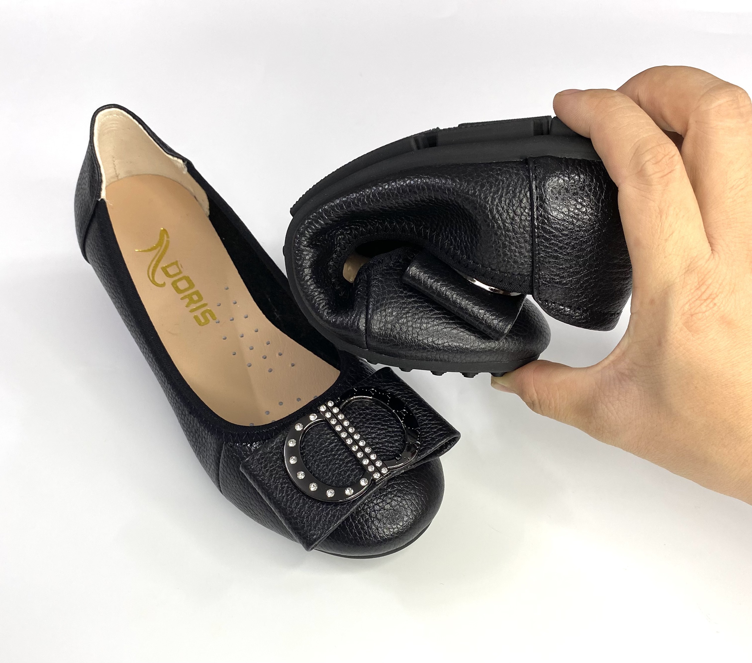 Giày búp bê DA THẬT đế bệt DORIS DR018- CÓ BẢO HÀNH