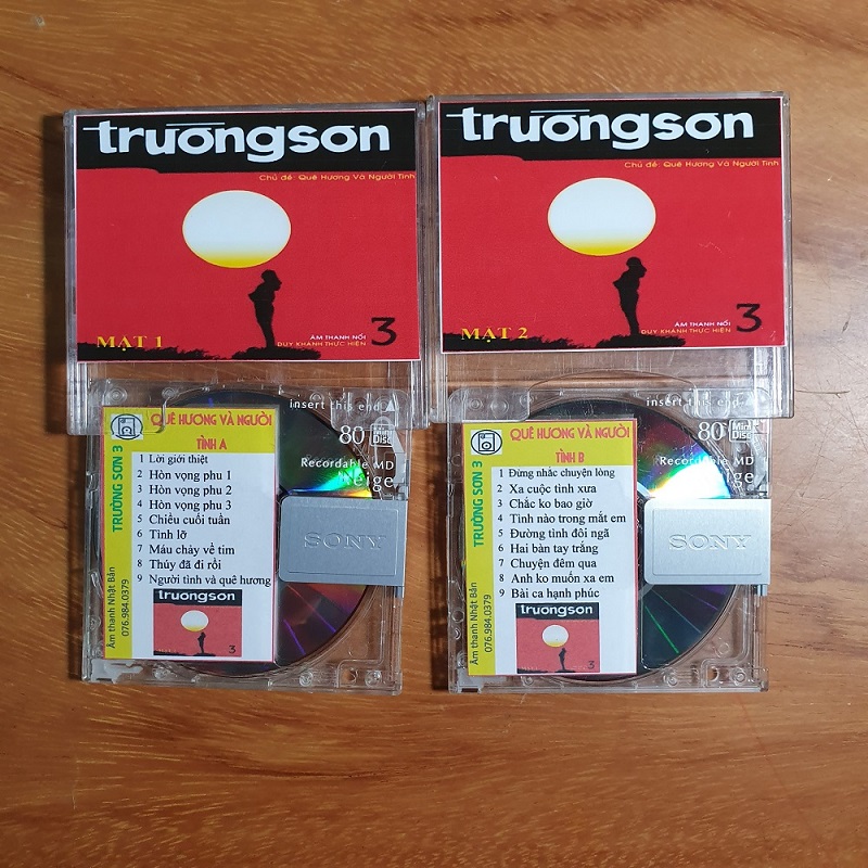 [MDCD] Bộ 2 Đĩa MD Trường Sơn 3 - Quê Hương và Người Tình - Trước 1975 - Đĩa MD Mini Disc Nhạc Vàng