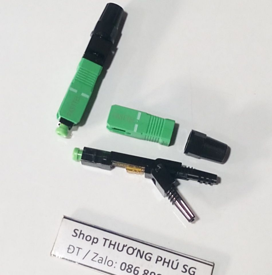 Đầu nối quang SC / APC (Fast Connector - Rệp cáp quang) (Màu Xanh lá)