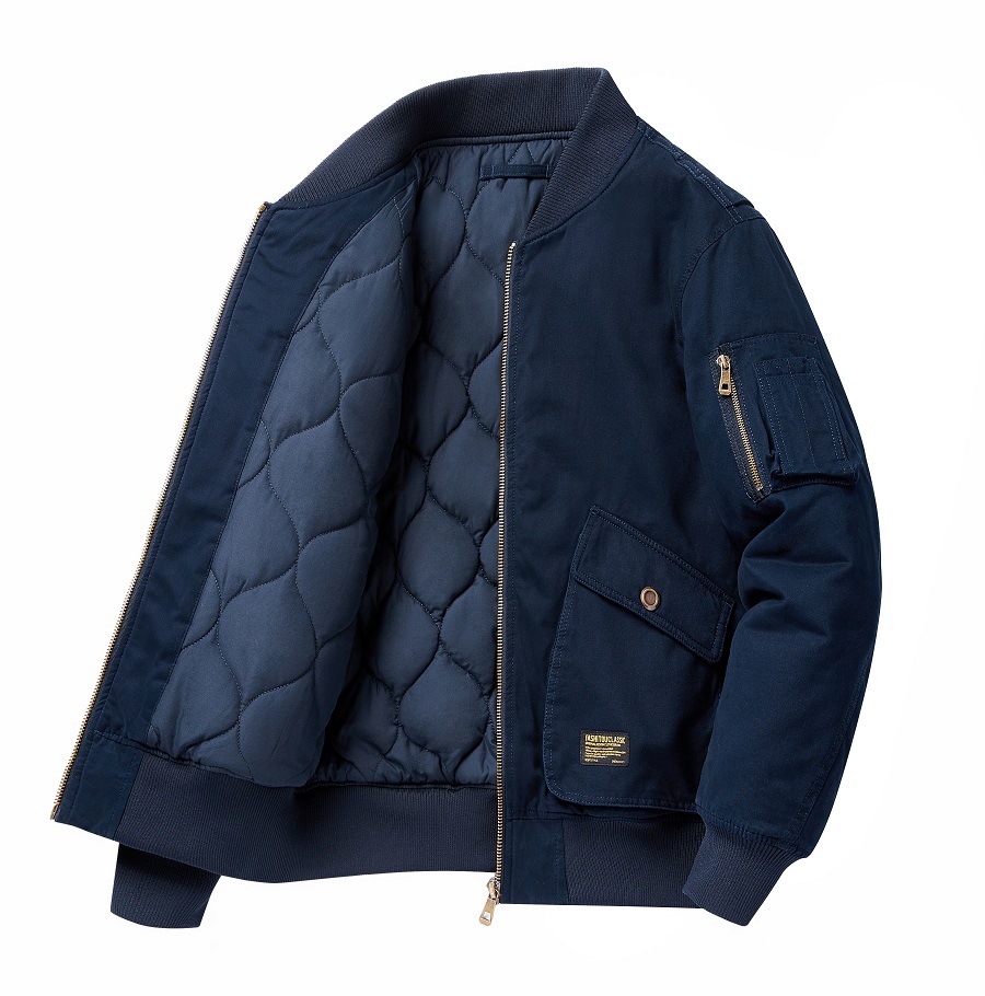 Áo bông chần bông mẫu mới thu đông áo jacket phi công thương hiệu thời trang cổ điển cotton nam nữ áo khoác cặp đôi trang phục bóng chày thường ngày