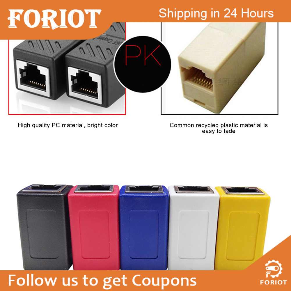 Foriot RJ45 Coupler Ethernet Couplers Ethernet Extender Adapter Cat8 Cat7 Cat6 Cat5e Cat5 Inline Coupler Ethernet Connector