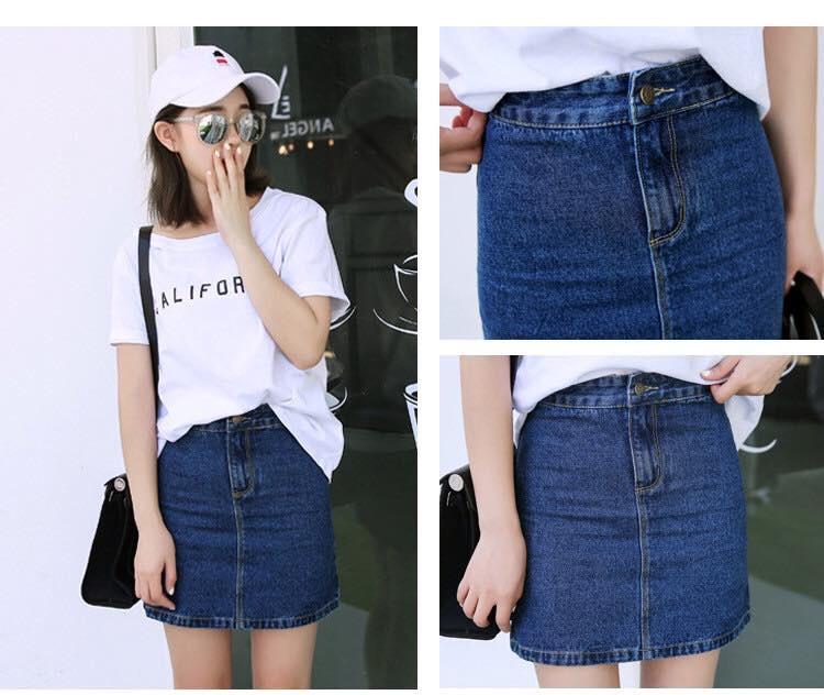 CHÂN VÁY JEAN XANH ĐẬM M93