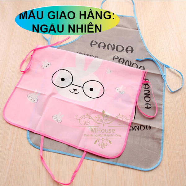 Tạp Dề Làm Bếp, Tạp Dề In Hoạt Hình Thỏ Gấu, Tạp Dề Chắn Nước Tạp Dề Chắn Văng Dầu Mỡ