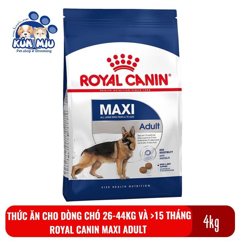 Thức ăn cho chó từ 26 - 44kg và trên 15 tháng tuổi Royal canin Maxi Adult túi 4kg
