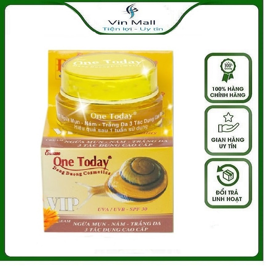 Kem Ốc Sên One Today - Giúp Ngừa Mụn Xóa Nám Trắng Da 3 Tác Dụng VIP 15g - Mẫu mới