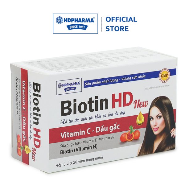 Biotin HD New - Cho Mái Tóc Khỏe Và Làn Da Sáng (Hộp 100 Viên)