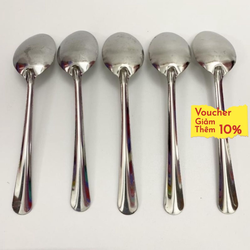 combo 5/10 Muỗng Ăn Cơm, Muỗng Canh Inox, Muỗng Cơm Cán Dài, Nĩa Inox , Muỗng Đá Chanh Inox Cán Dài