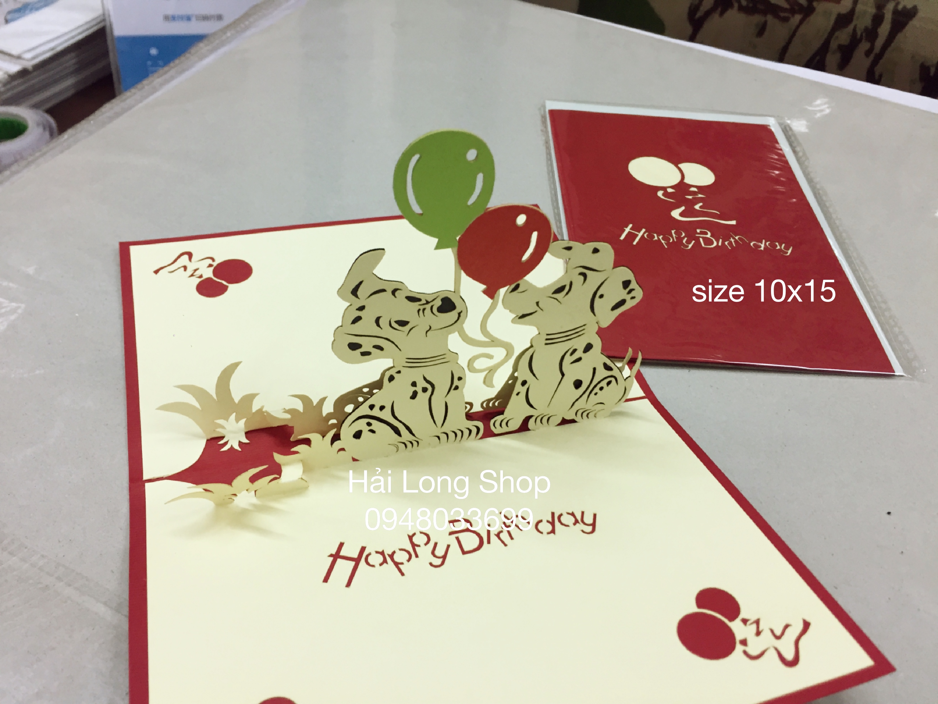Chó Đốm - Dog - Sinh Nhật - Birthday - Thiệp 3D