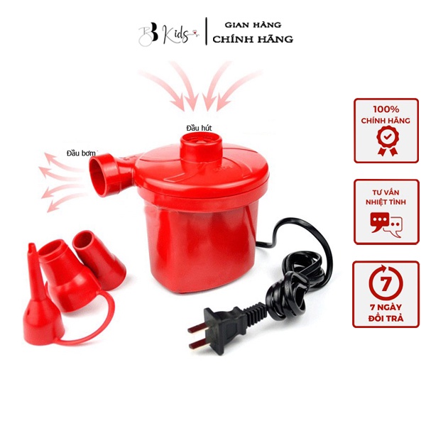 BB Kids Bơm Bể Phao Bơm điện 2 chiều bơm và hút chân không Đỏ