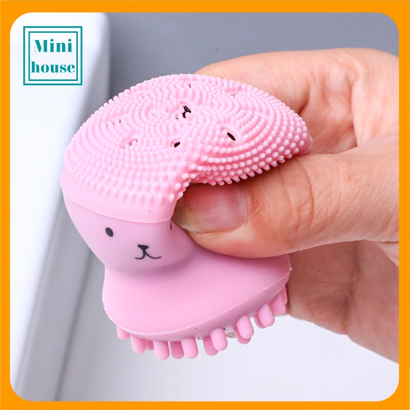 Cọ Rửa Mặt Hình Bạch Tuộc Màu Hồng