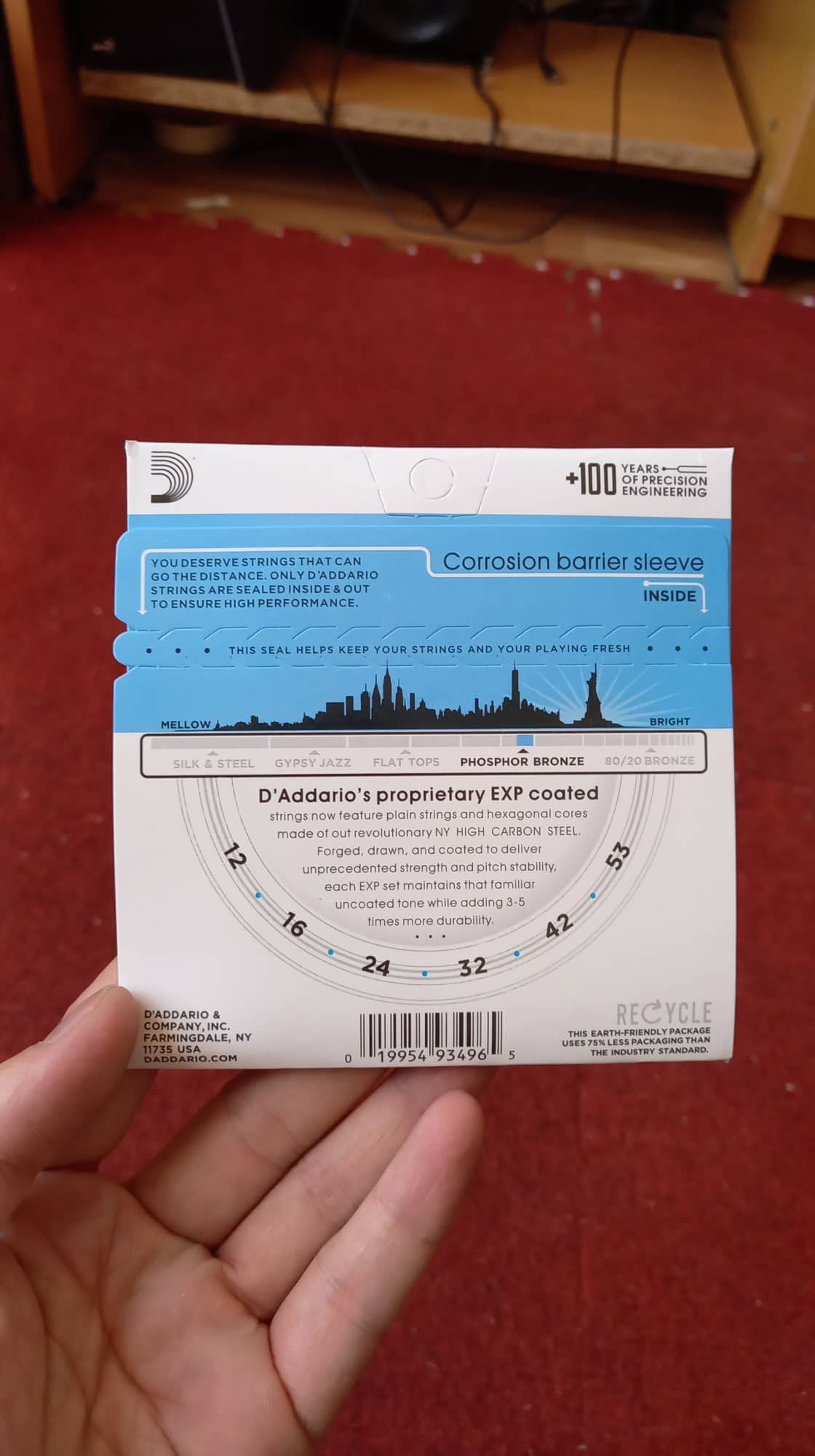 DÂY ĐÀN GUITAR ACOUSTIC D’ADDARIO EXP26/15/16