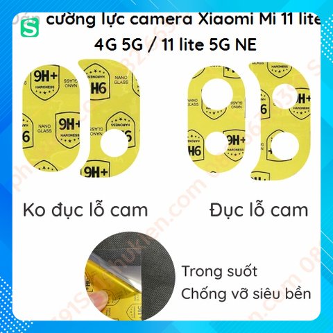 Cường lực camera xiaomi mi 11 lite 4g / mi 11 lite 5g / mi 11 lite 5g ne trong suốt, siêu bền