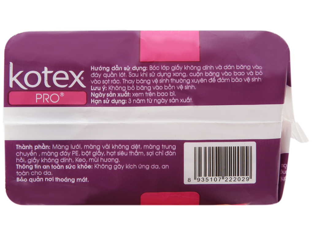 Băng vệ sinh Kotex Pro siêu mỏng cánh 8 miếng