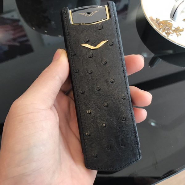 Bao da đứng da đà điểu cho vertu signature S