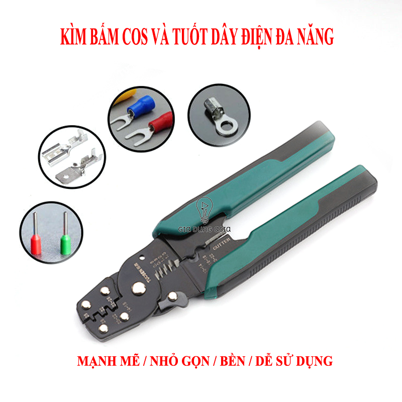 Kìm bấm cos và tuốt dây điện đa năng 22-28