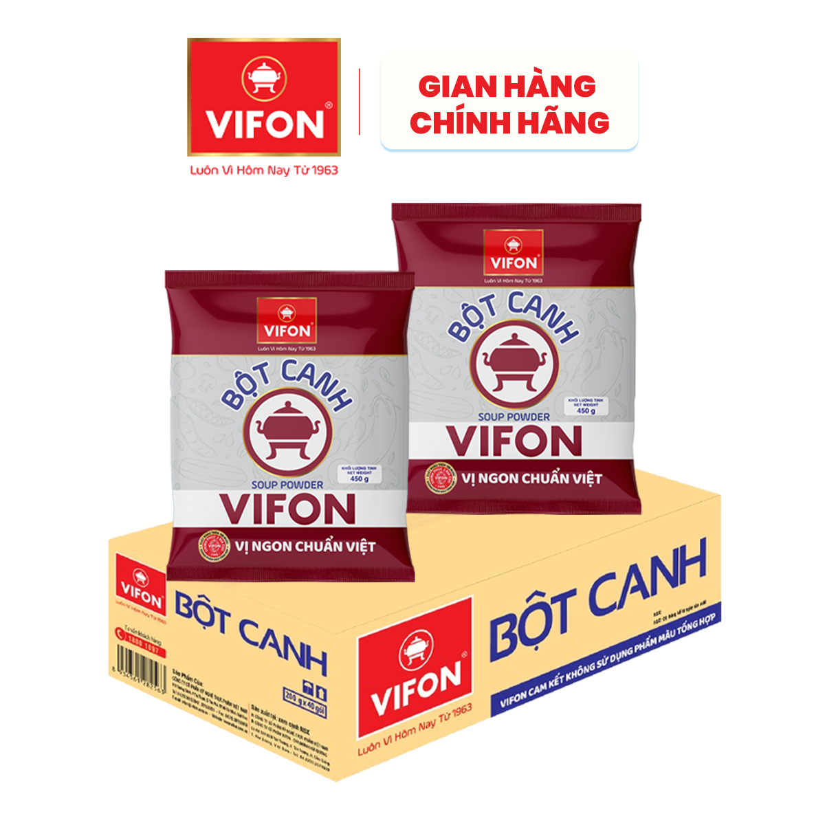 [VOUCHER đến 80K]-Thùng 20 gói Bột Canh 14% VIFON  450gr/gói