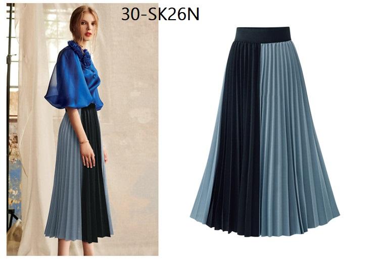 Sk26n-chân váy xếp ly phối màu s-6xl