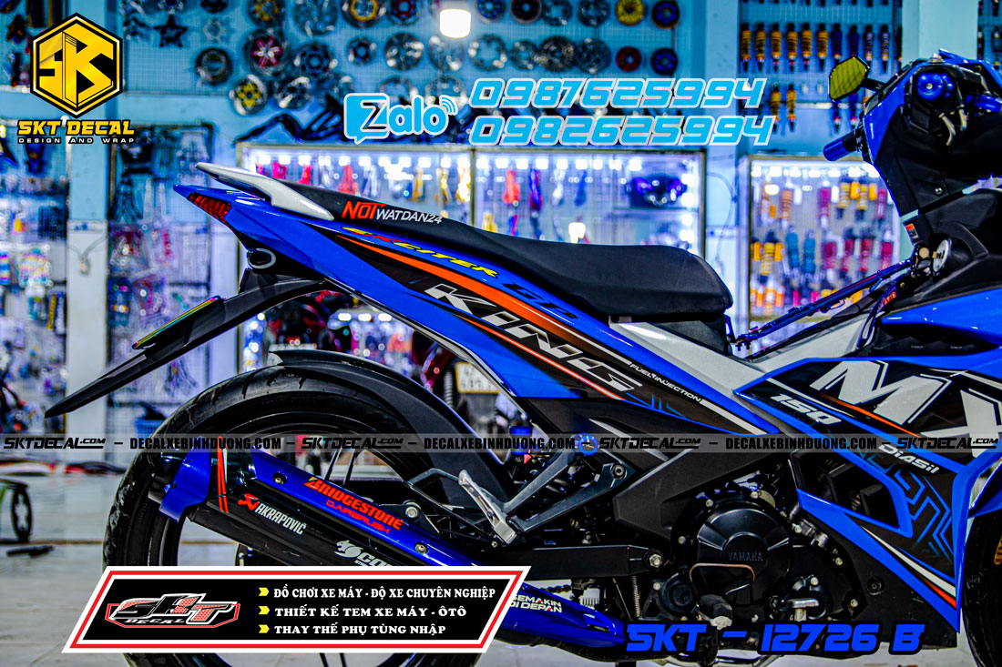 tem trùm exciter 150 xanh đen trắng mxking