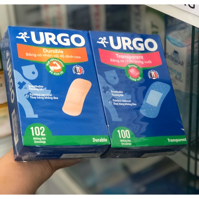 Băng cá nhân urgo - vải 102 miếng