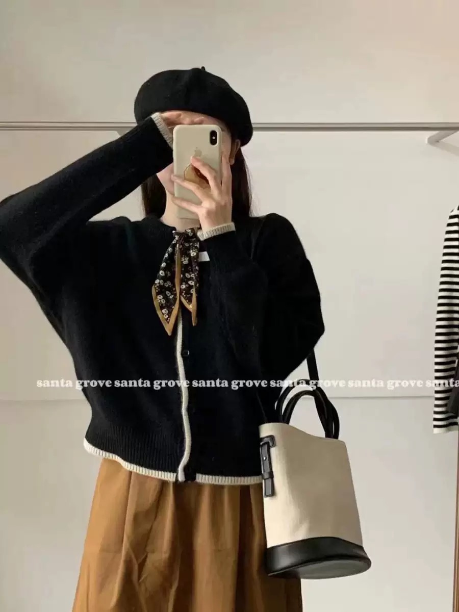 MS434 Áo len nữ thắt nơ thanh lịch
